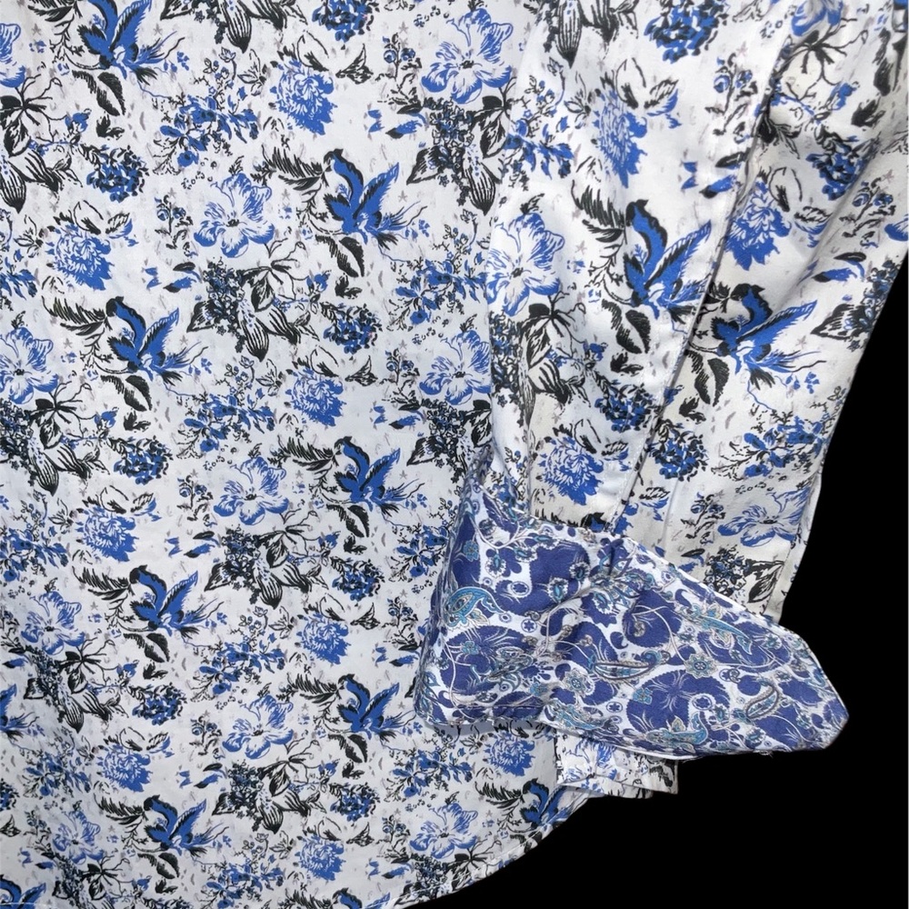 Robert Graham Blue Floral Men's Shirt Large reg fit - Picture 4 of 5